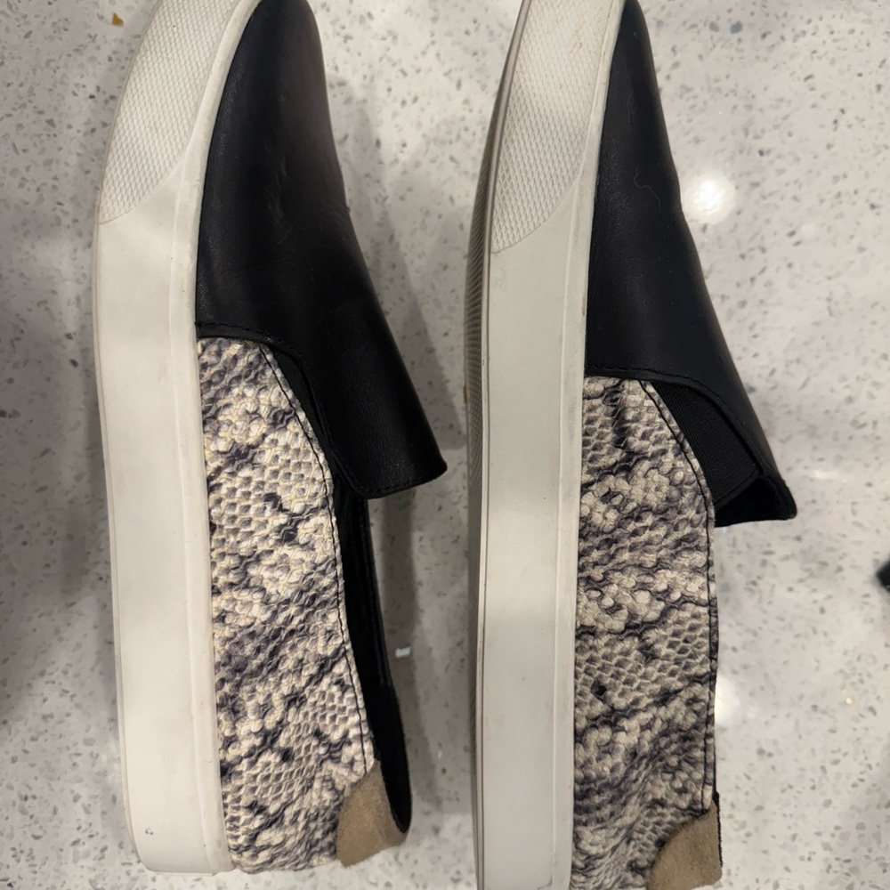 Cole Haan Black and Snake Print Slip-On Sneakers